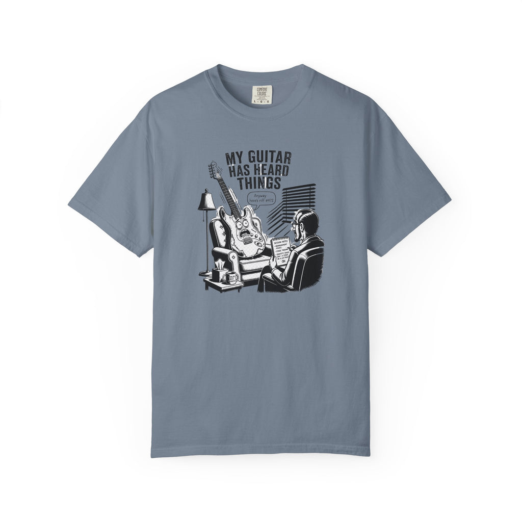 Guitar Lover T‑Shirt — "My Guitar Has Heard Things" Acoustic Music Tee