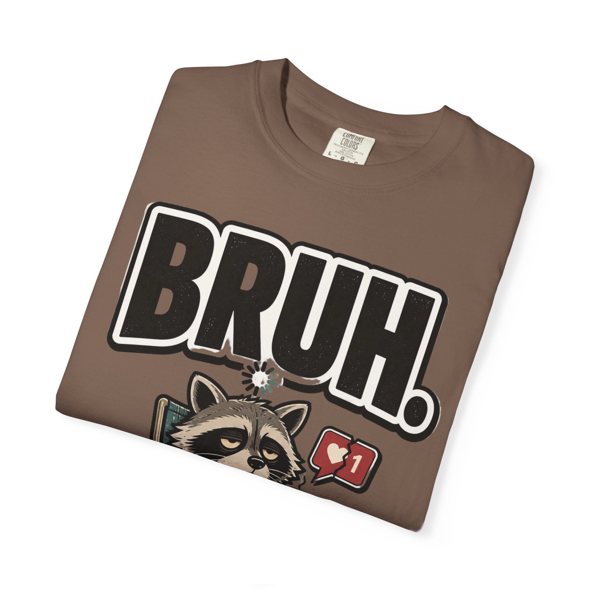 Bruh Raccoon Graphic T-Shirt — Lazy Chill Cartoon Tee