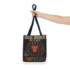 Social Worker Tote Bag — “Social Workers Do It With Compassion” AOP Canvas Tote