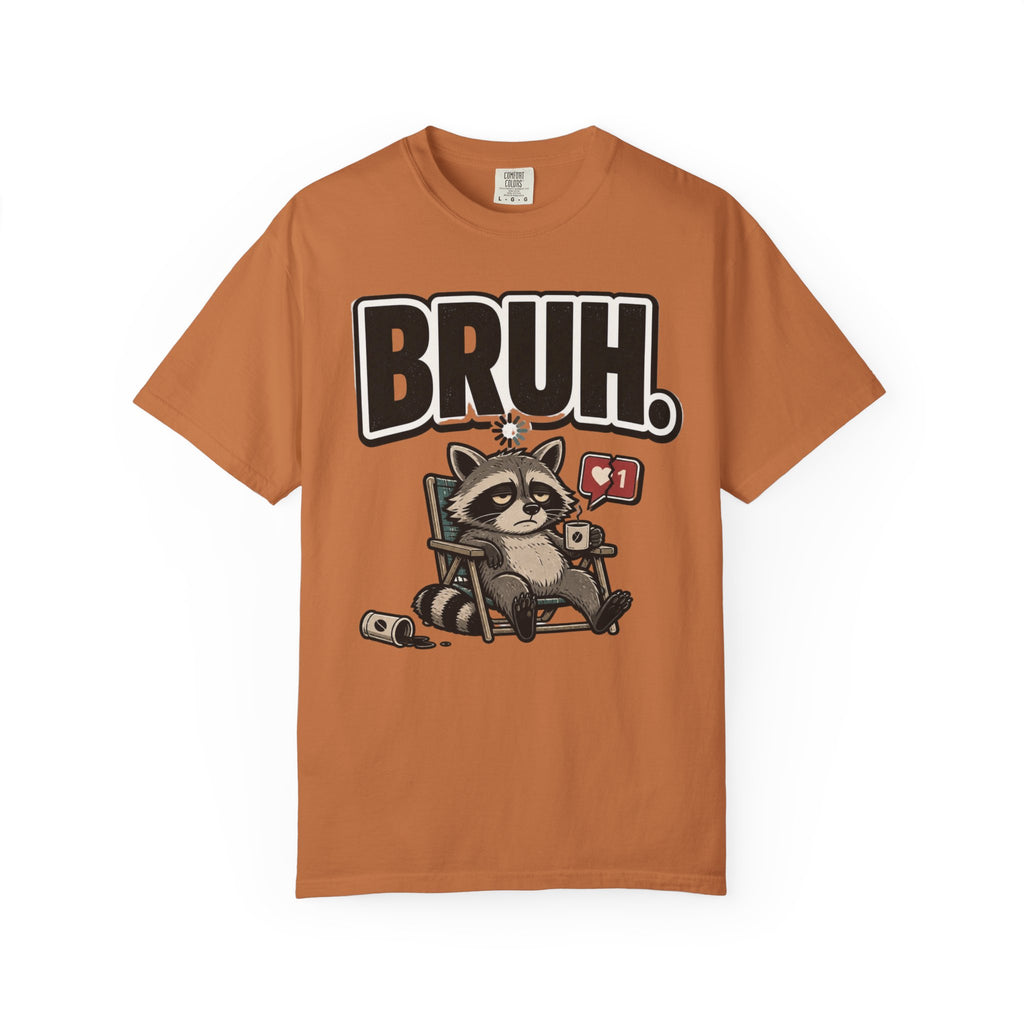 Bruh Raccoon Graphic T-Shirt — Lazy Chill Cartoon Tee