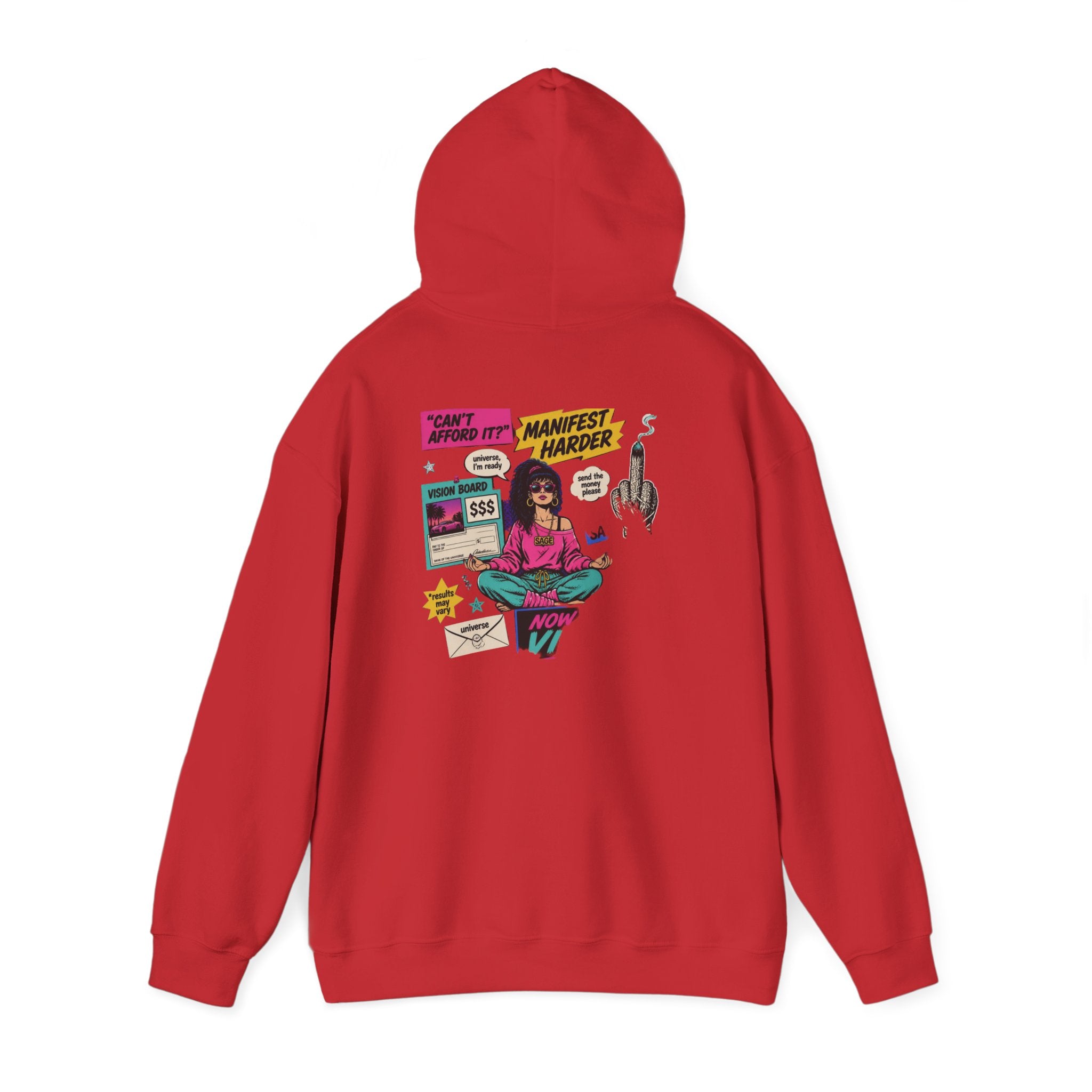 Retro Inspo Hoodie — 'Nope' Meditation Collage Graphic Hooded Sweatshirt