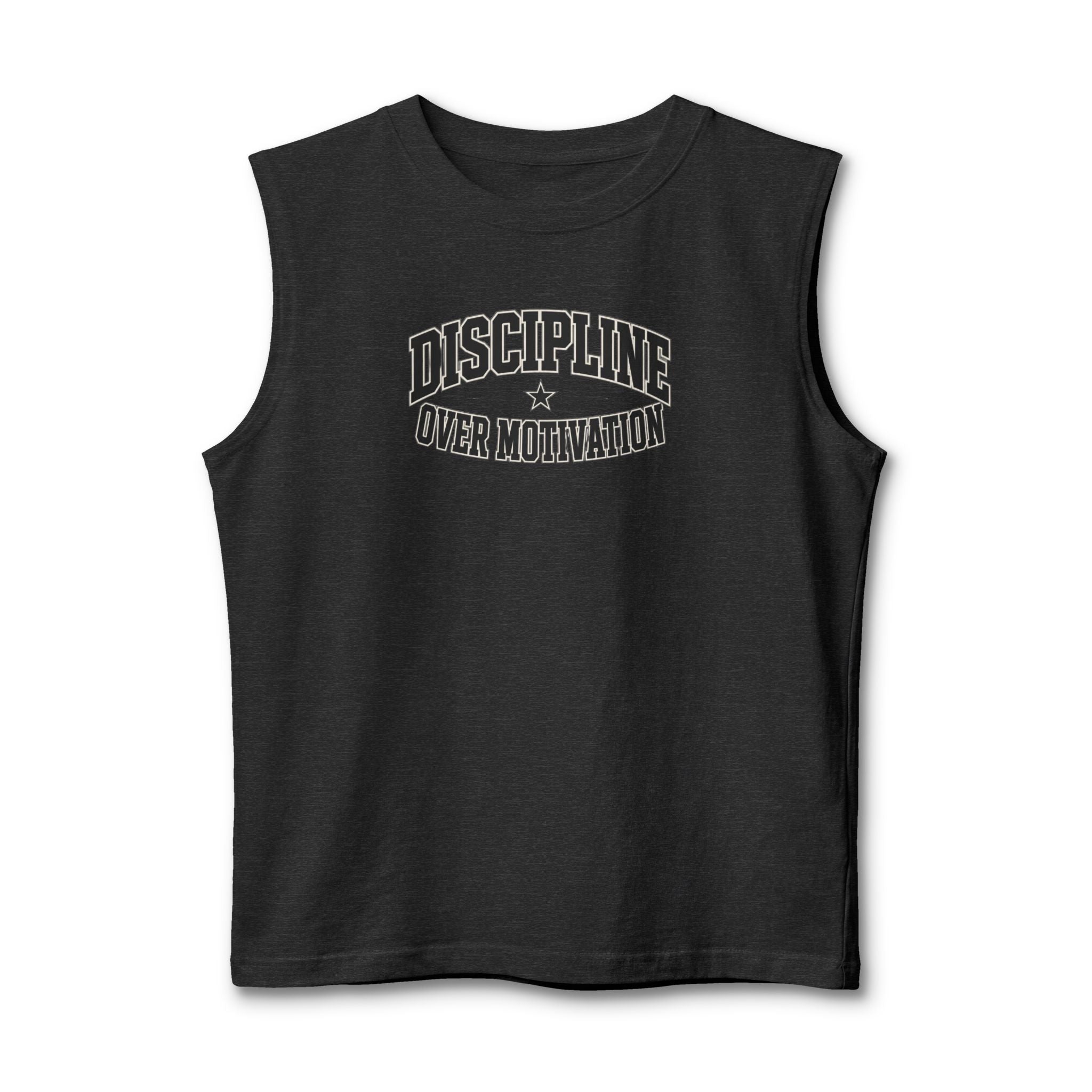 Discipline Over Motivation Muscle Tank — Motivational Gym Workout Tank Top