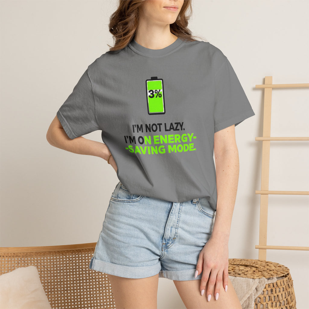 Energy-Saving Mode T-Shirt — 3% Battery Funny Graphic Tee