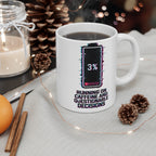 Coffee Mug — “3% Battery: Running on Caffeine and Questionable Decisions”