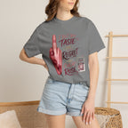 Graphic T-Shirt — 'I Bet You Taste Like Regret and Cheap Rose' Bold Middle-Finger Design