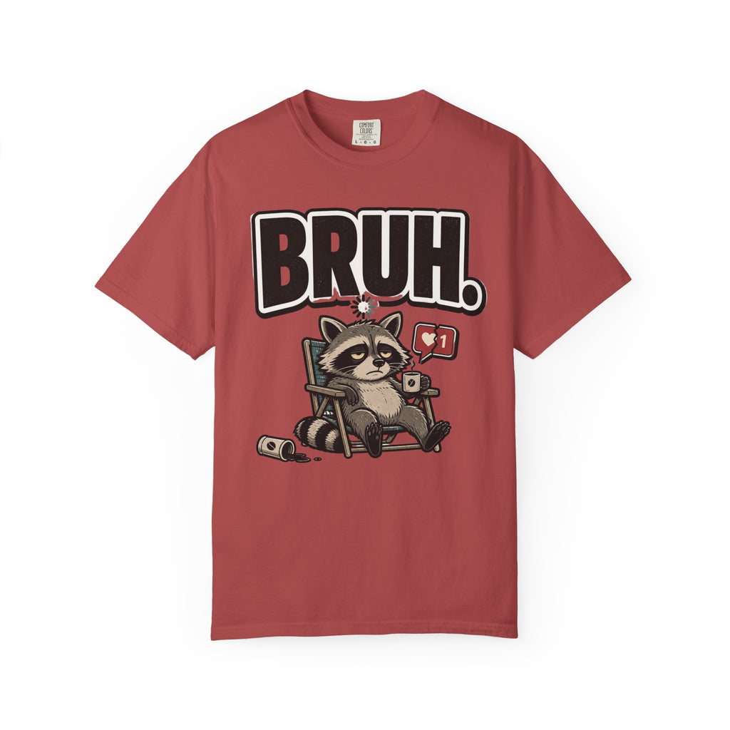 Bruh Raccoon Graphic T-Shirt — Lazy Chill Cartoon Tee