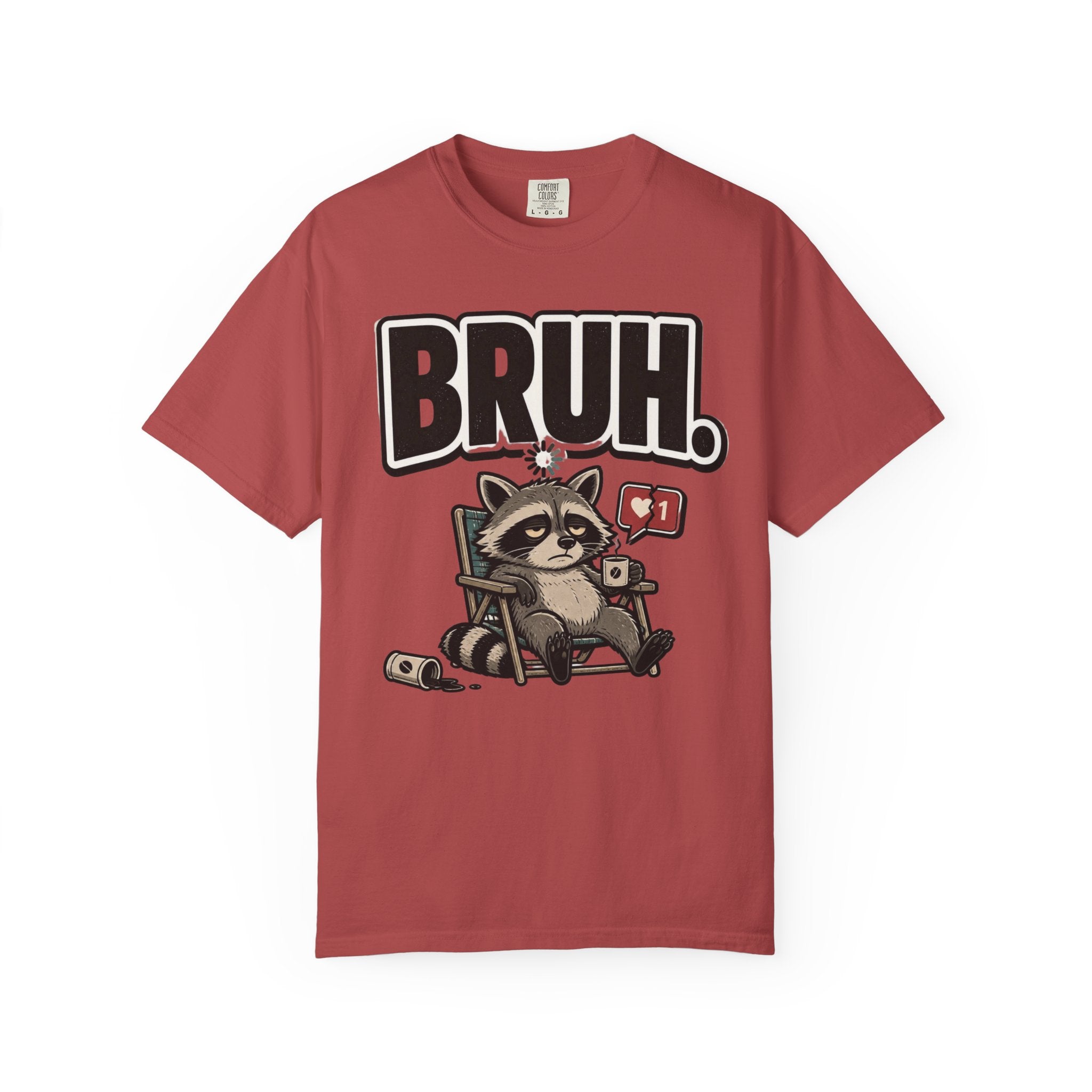 Bruh Raccoon Graphic T-Shirt — Lazy Chill Cartoon Tee