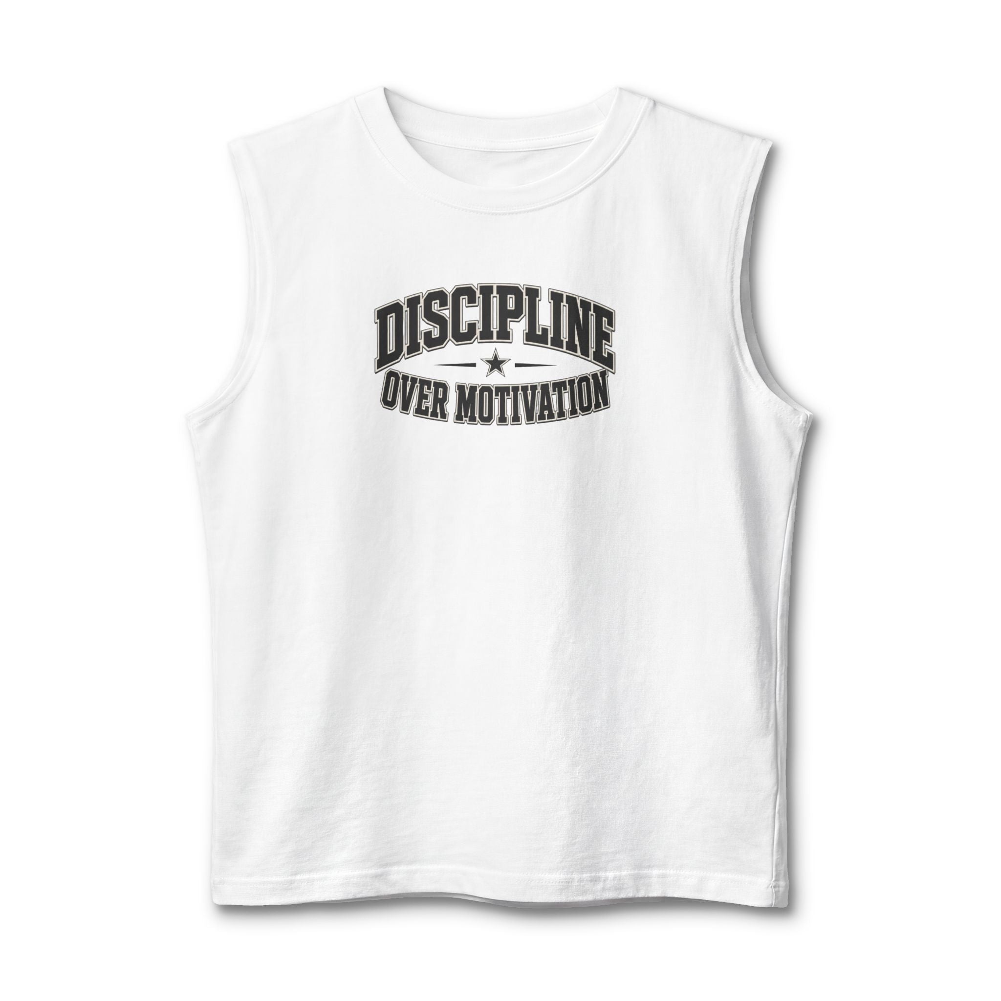 Discipline Over Motivation Muscle Tank — Motivational Gym Workout Tank Top