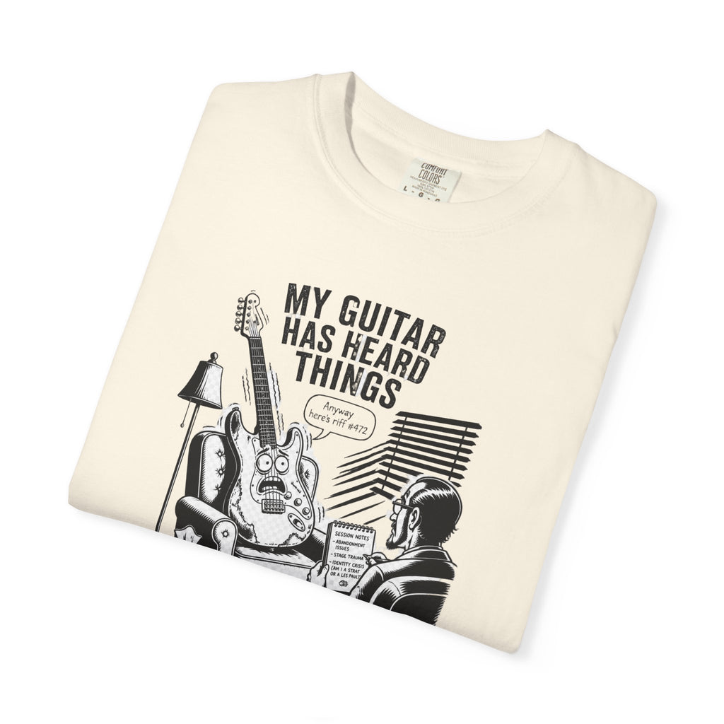 Guitar Lover T‑Shirt — "My Guitar Has Heard Things" Acoustic Music Tee