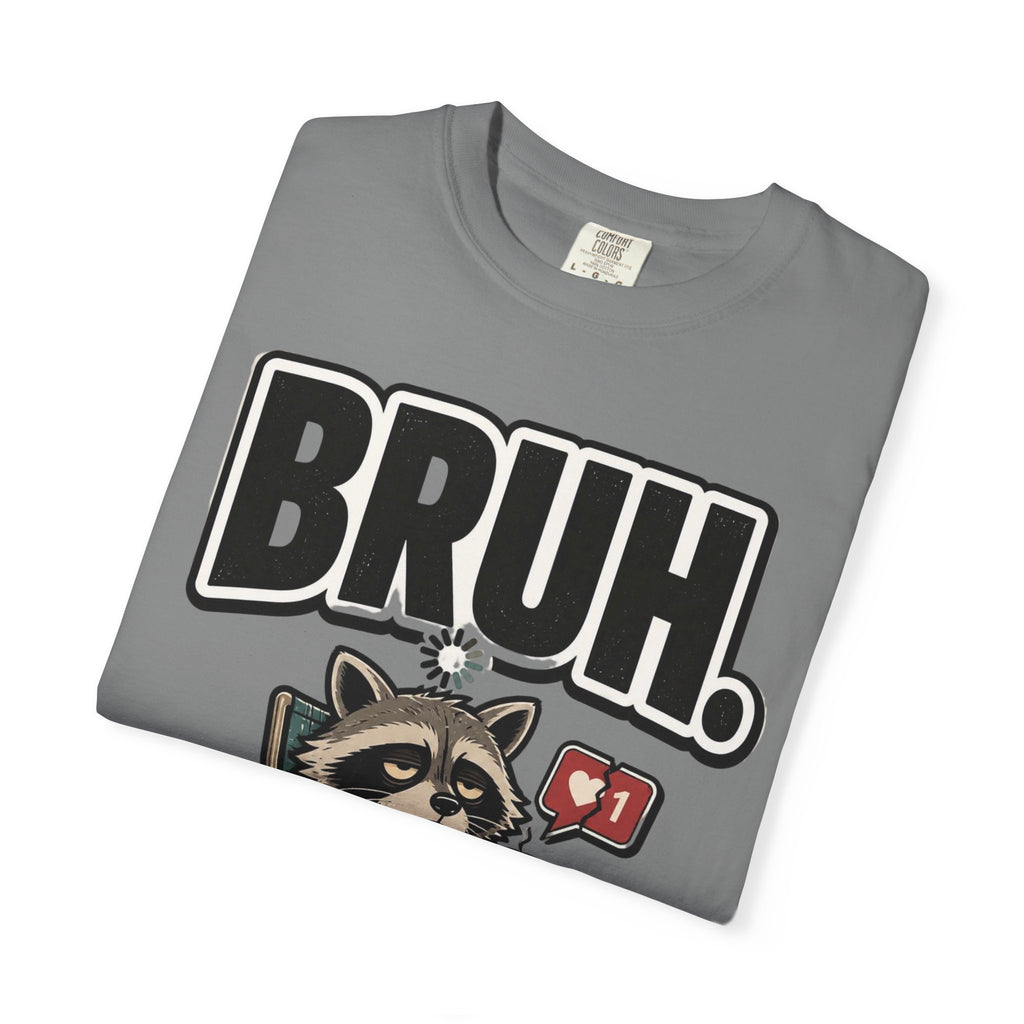 Bruh Raccoon Graphic T-Shirt — Lazy Chill Cartoon Tee