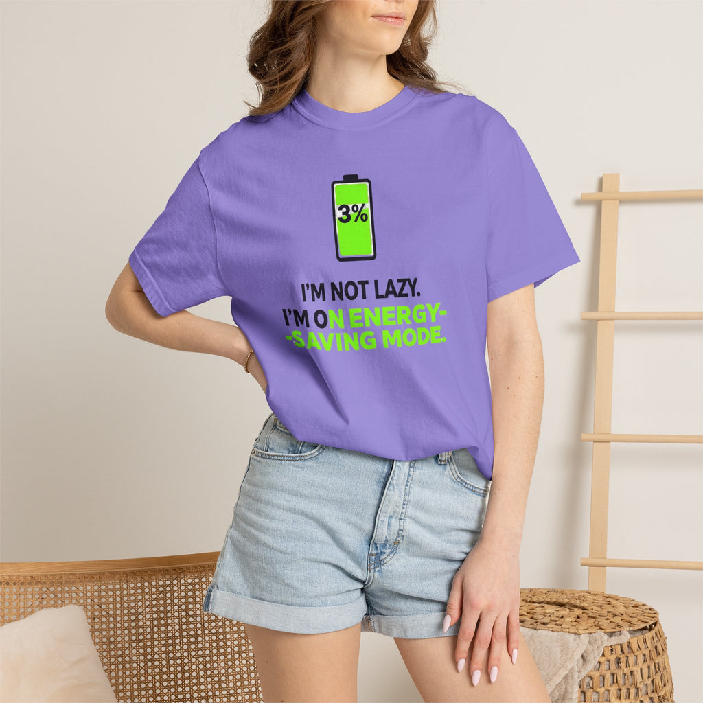Energy-Saving Mode T-Shirt — 3% Battery Funny Graphic Tee