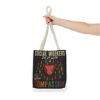 Social Worker Tote Bag — “Social Workers Do It With Compassion” AOP Canvas Tote