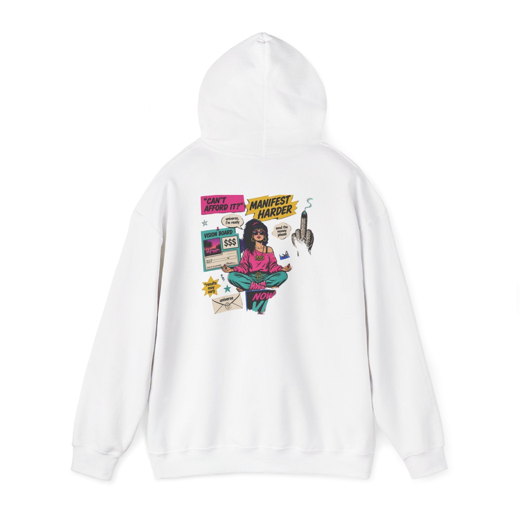 Retro Inspo Hoodie — 'Nope' Meditation Collage Graphic Hooded Sweatshirt