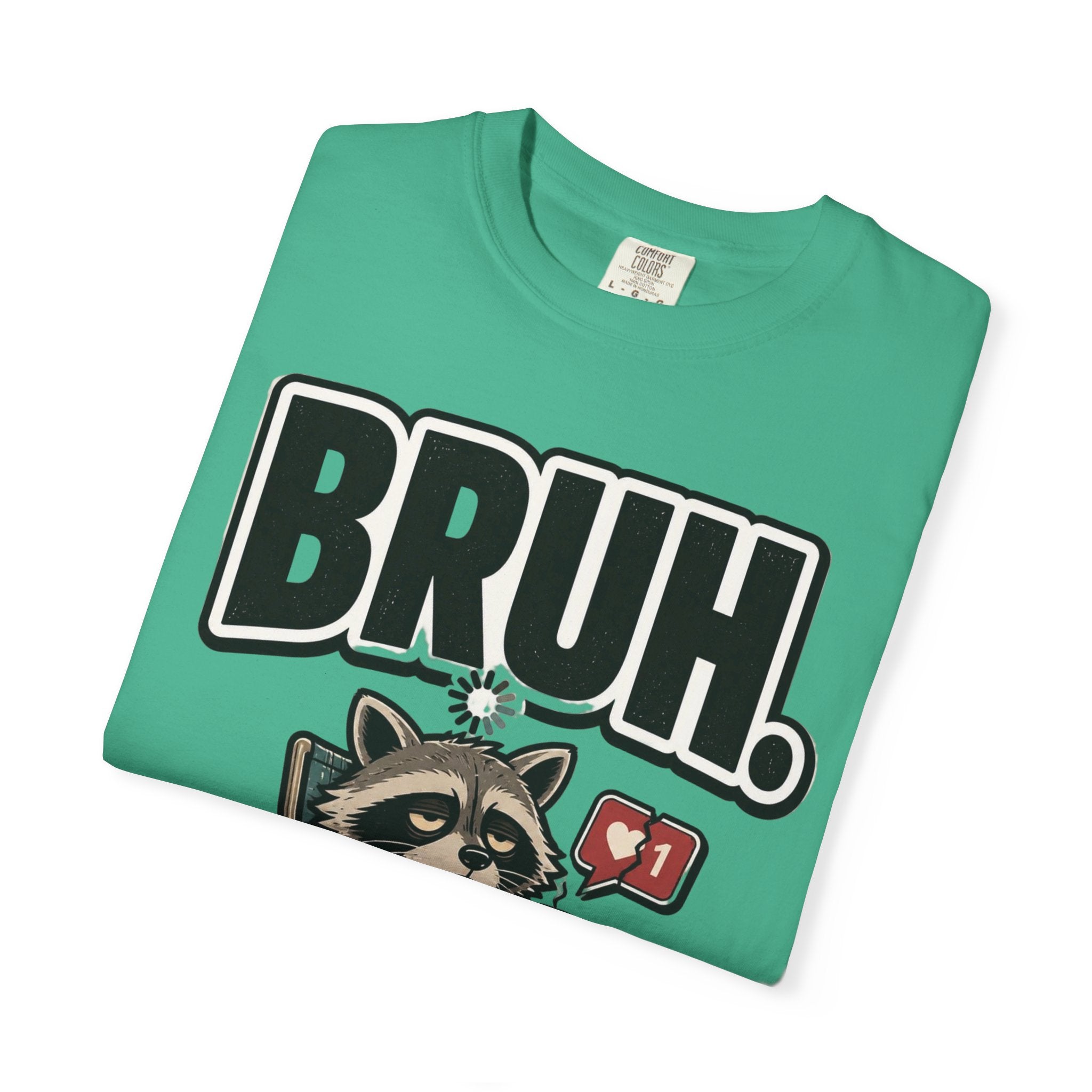 Bruh Raccoon Graphic T-Shirt — Lazy Chill Cartoon Tee