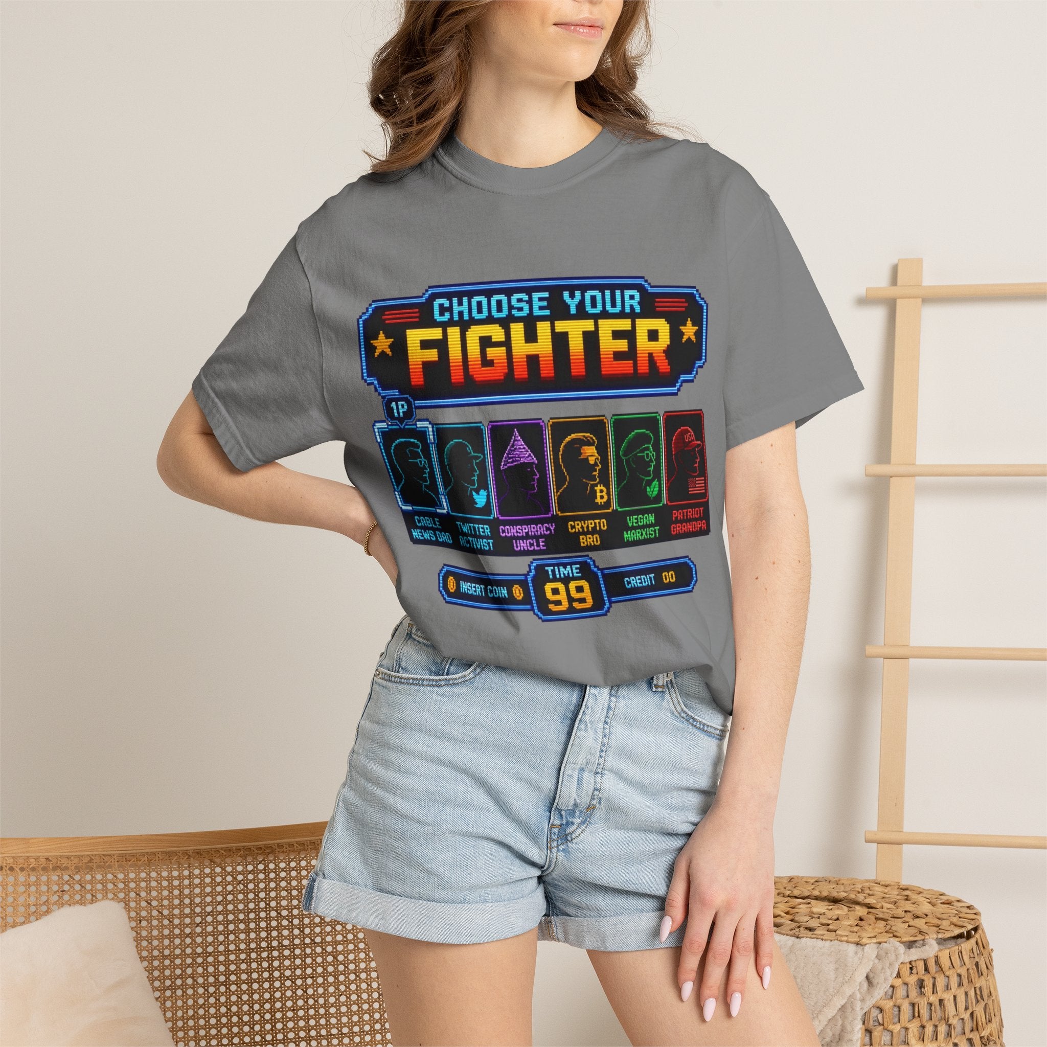 Choose Your Fighter Retro Arcade T-Shirt