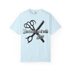 Barbers Do It With Edge T-Shirt — Barber Scissors & Razor Graphic Tee