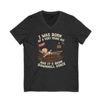 V-Neck Tee — "I Was Born at a Very Young Age and It's Been Downhill Since" Funny Adulting Shirt