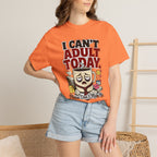 T-Shirt — "I Can't Adult Today" Funny Coffee & Messy Desk Graphic Tee