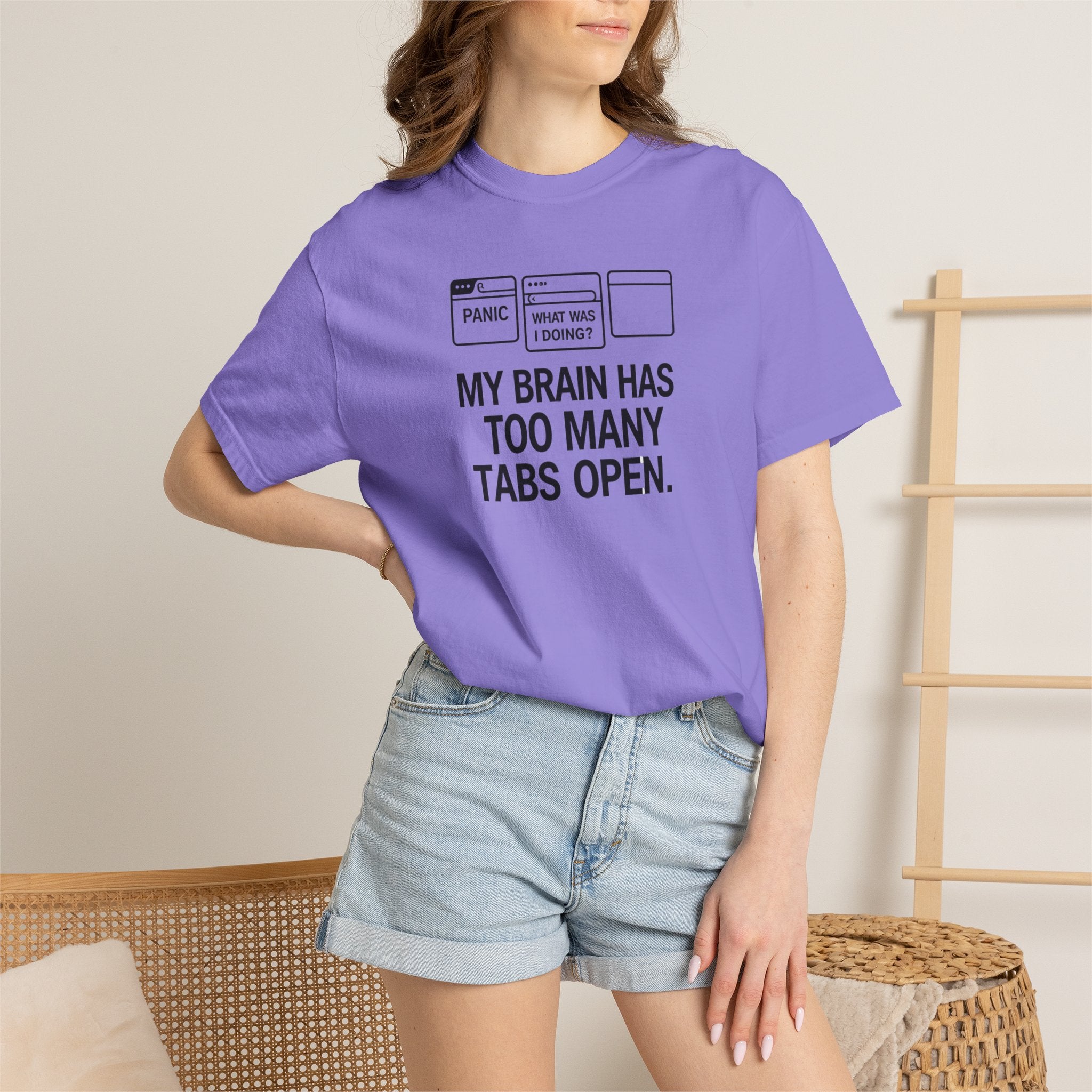 T-Shirt — "My Brain Has Too Many Tabs Open" Graphic Tee