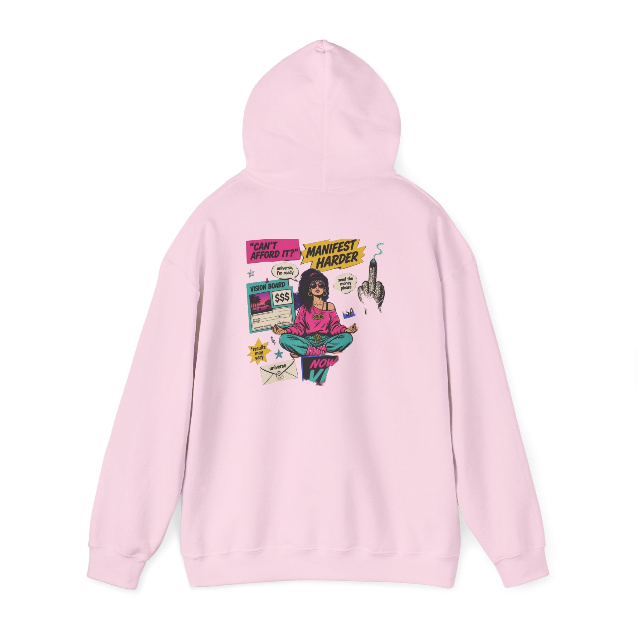 Retro Inspo Hoodie — 'Nope' Meditation Collage Graphic Hooded Sweatshirt