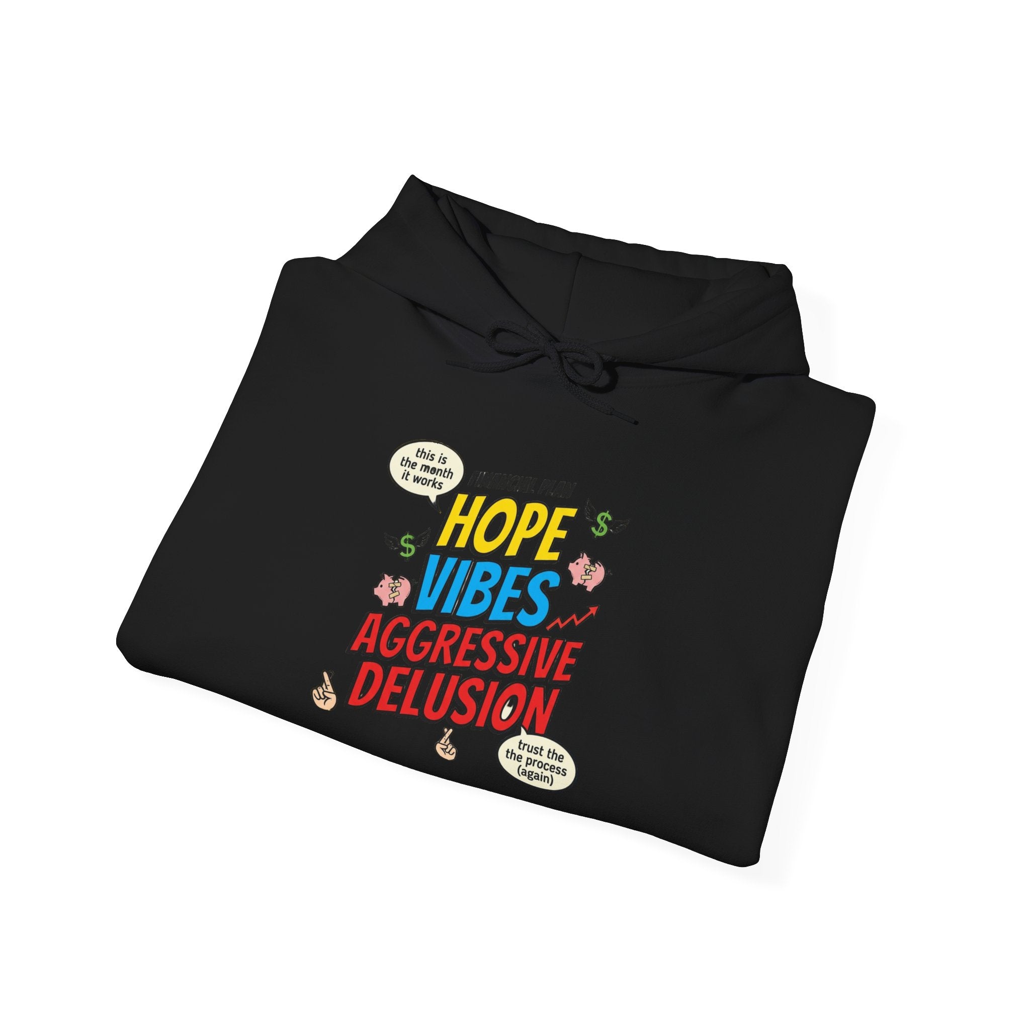 Hope Vibes Hoodie – 'Hope Vibes, Aggressive Delusion' Retro Graphic Sweatshirt