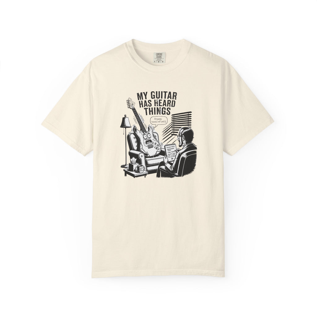 Guitar Lover T‑Shirt — "My Guitar Has Heard Things" Acoustic Music Tee