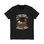 V-Neck Tee — "I Was Born at a Very Young Age and It's Been Downhill Since" Funny Adulting Shirt