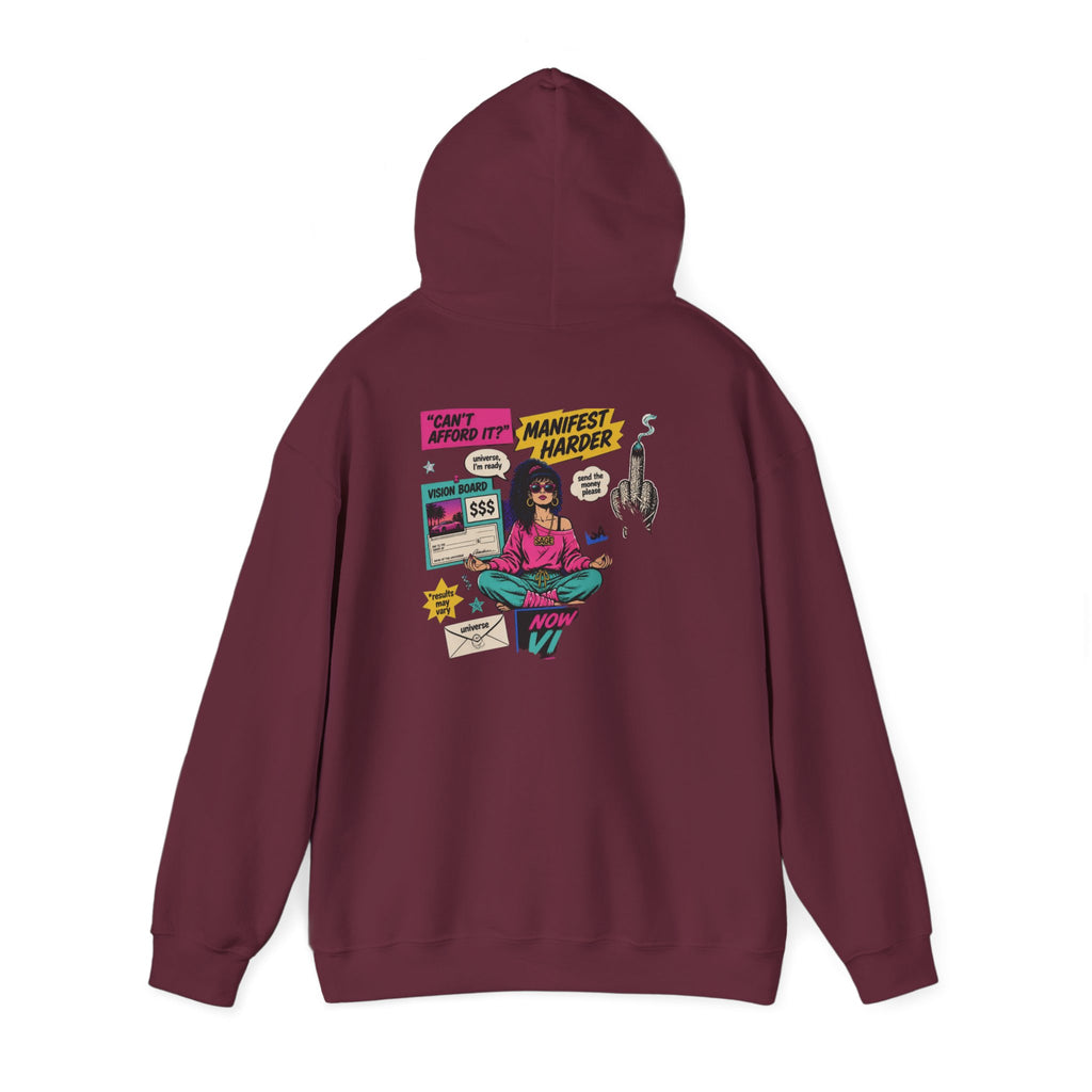 Retro Inspo Hoodie — 'Nope' Meditation Collage Graphic Hooded Sweatshirt