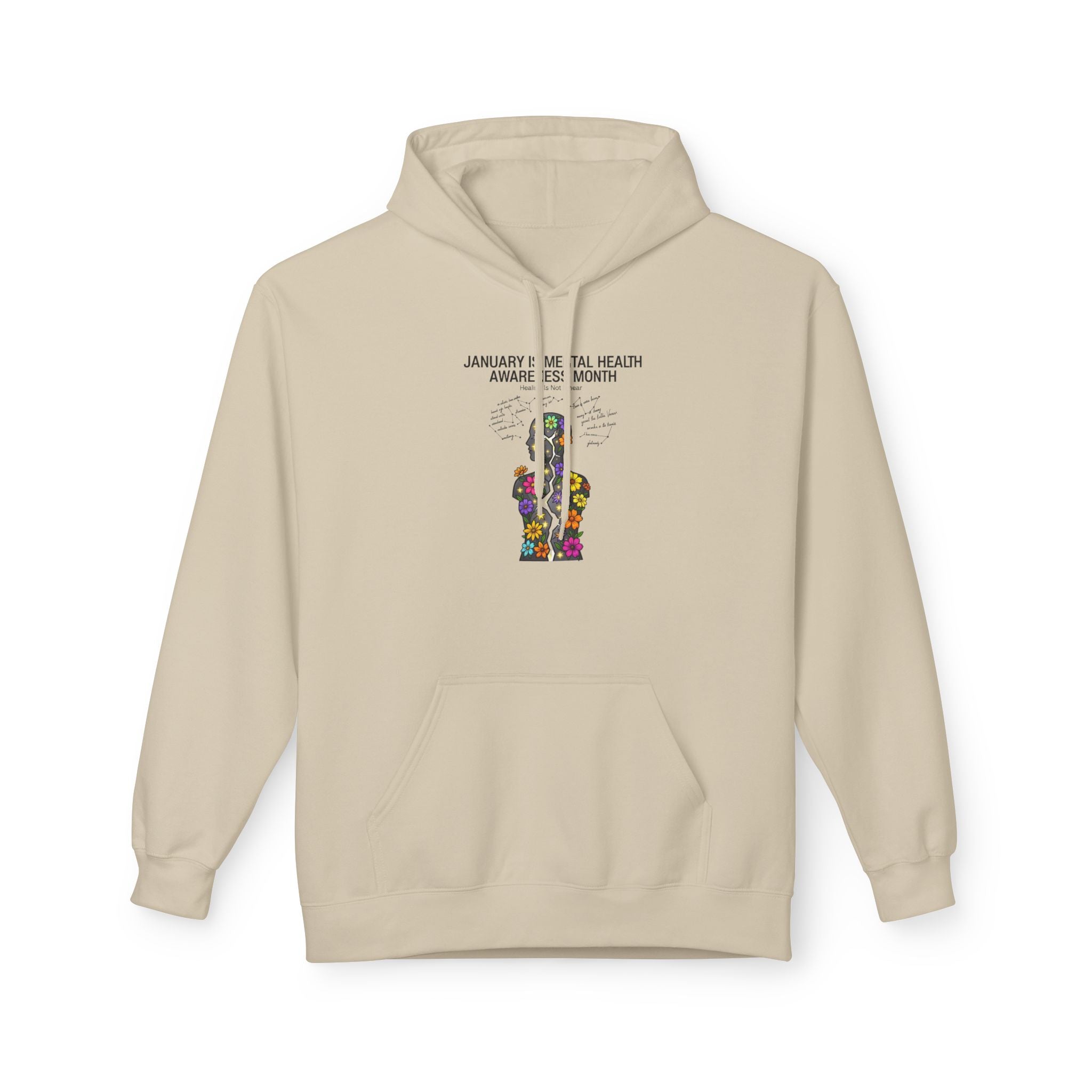 Mental Health Awareness Hoodie – 'Be Real, Be Heard' Supportive Graphic Pullover