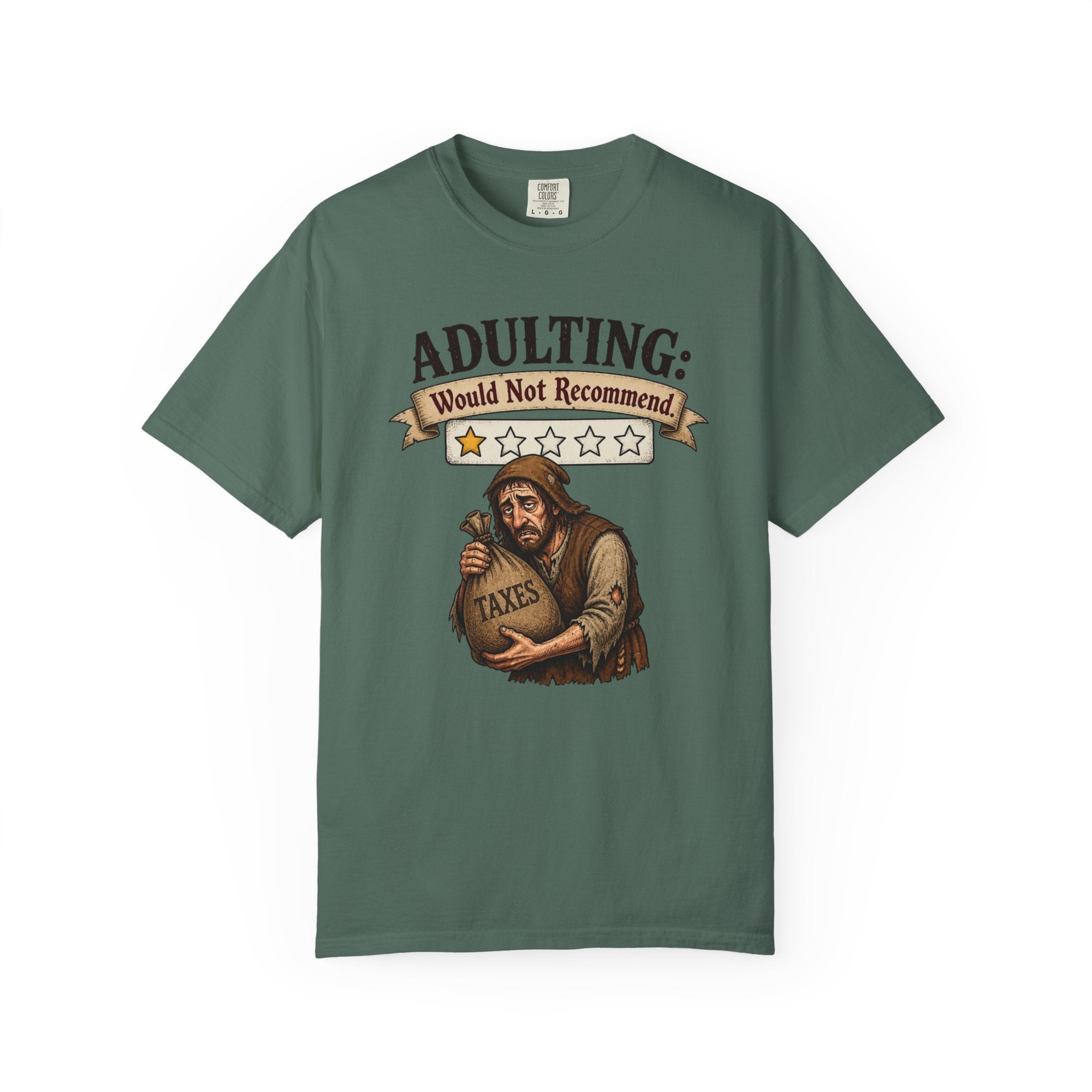 Adulting Would Not Recommend T-Shirt — Funny Taxes Graphic Tee