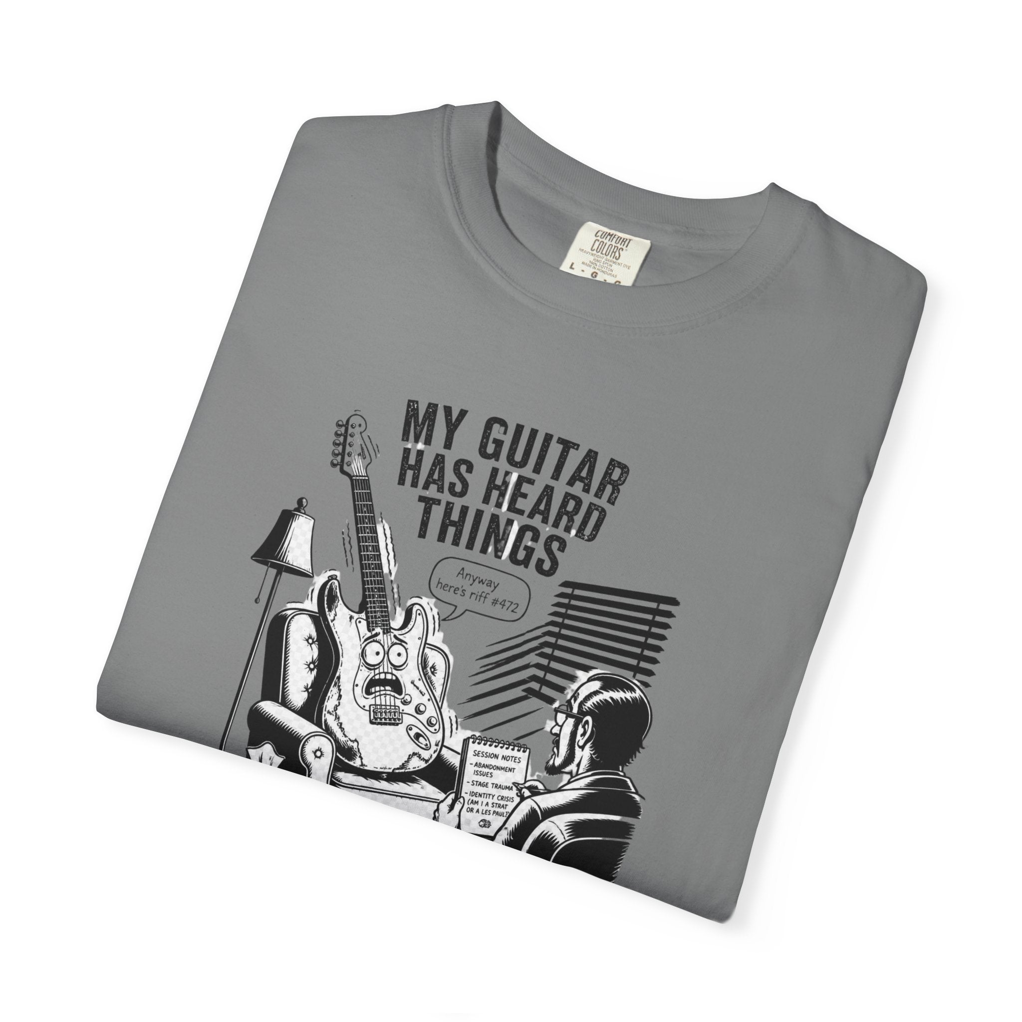 Guitar Lover T‑Shirt — "My Guitar Has Heard Things" Acoustic Music Tee