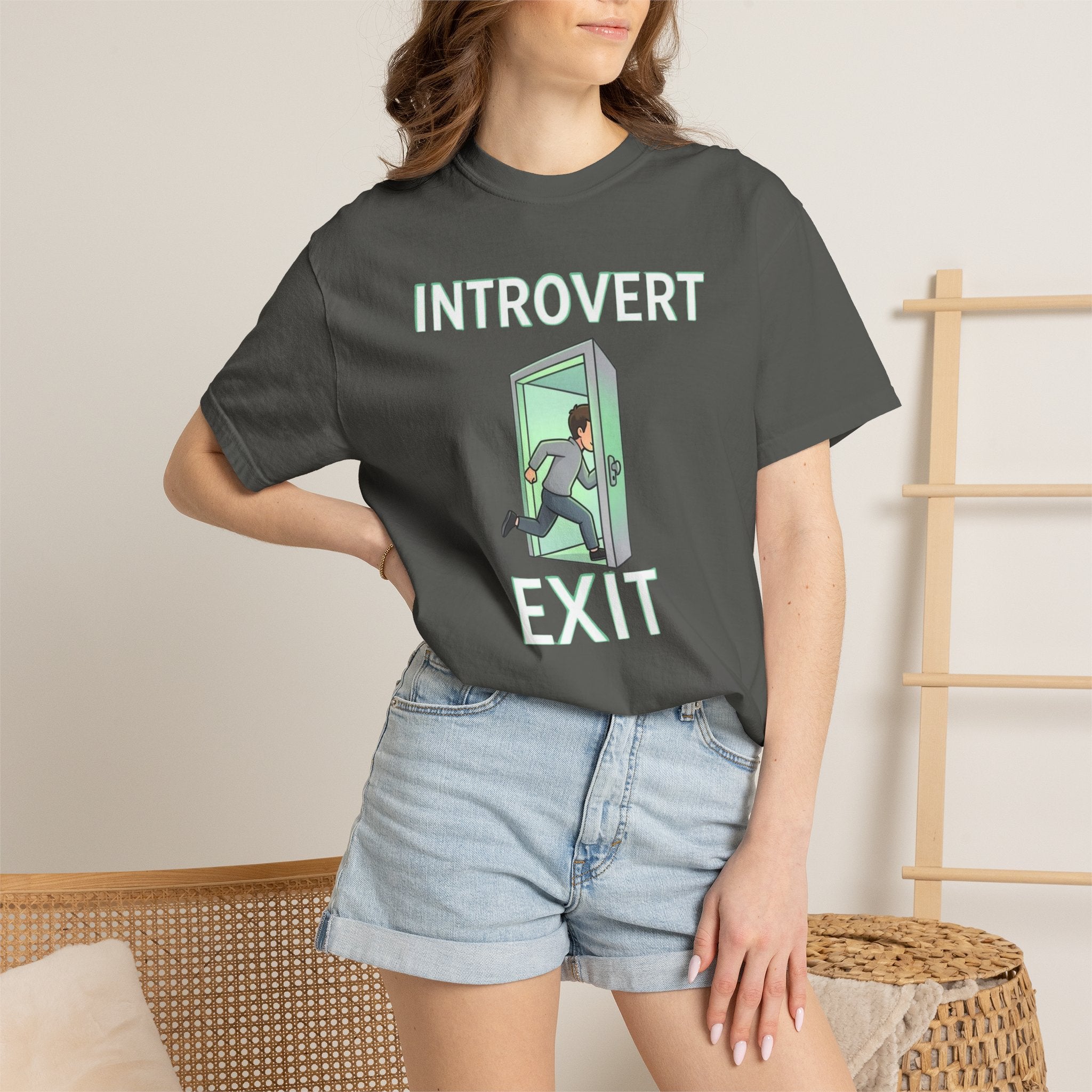 Introvert Exit T-Shirt — Funny Introvert Graphic Tee