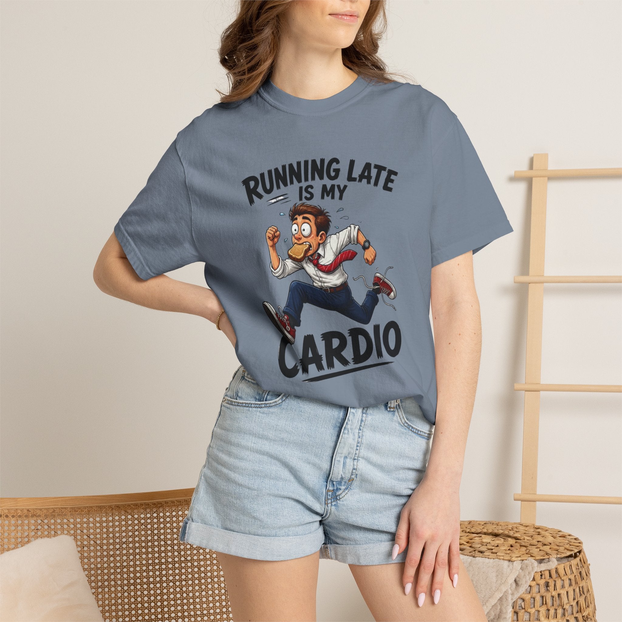 Running Late Is My Cardio T-Shirt — Funny Running Graphic Tee