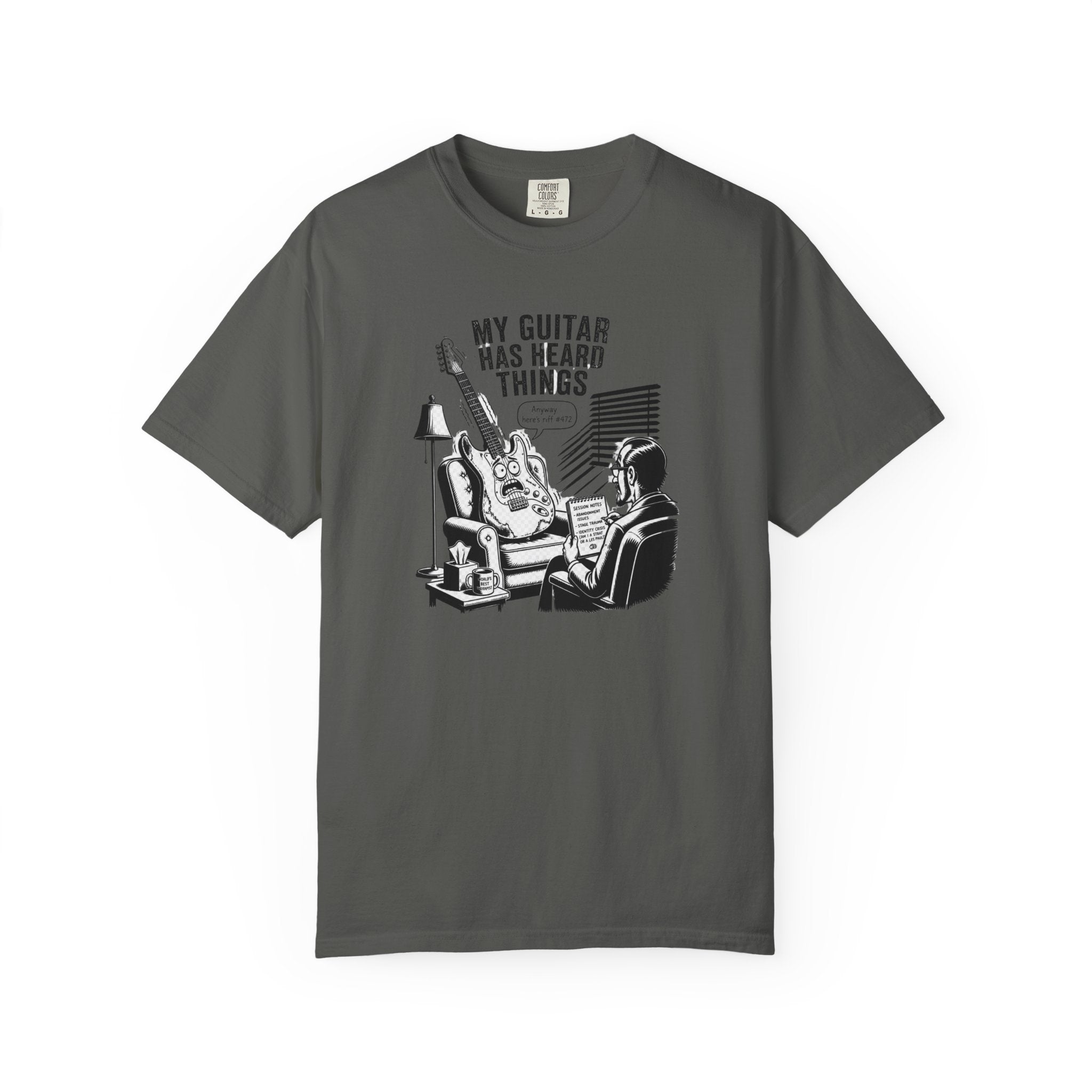 Guitar Lover T‑Shirt — "My Guitar Has Heard Things" Acoustic Music Tee