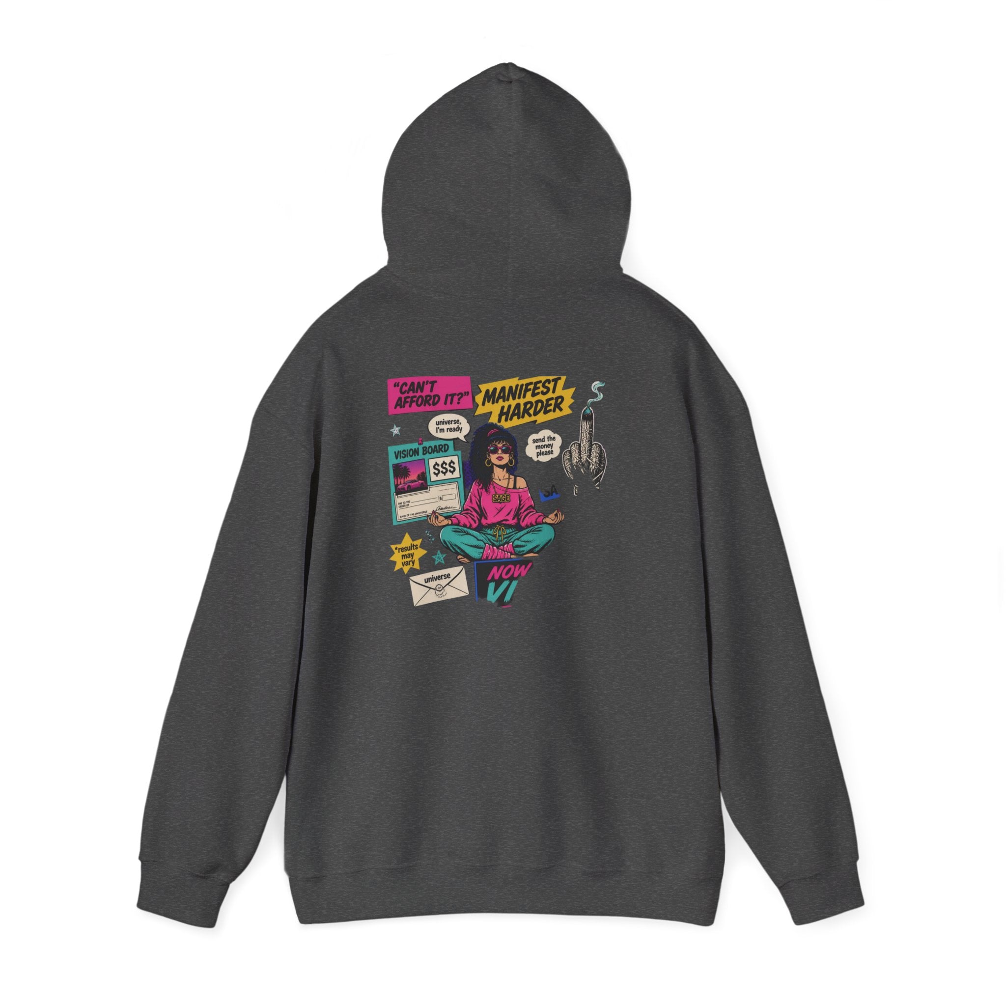 Retro Inspo Hoodie — 'Nope' Meditation Collage Graphic Hooded Sweatshirt