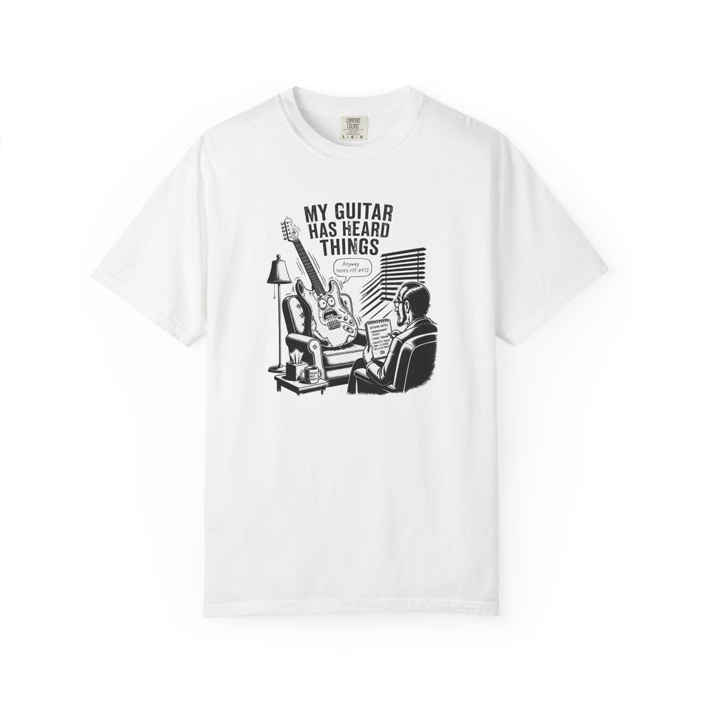 Guitar Lover T‑Shirt — "My Guitar Has Heard Things" Acoustic Music Tee