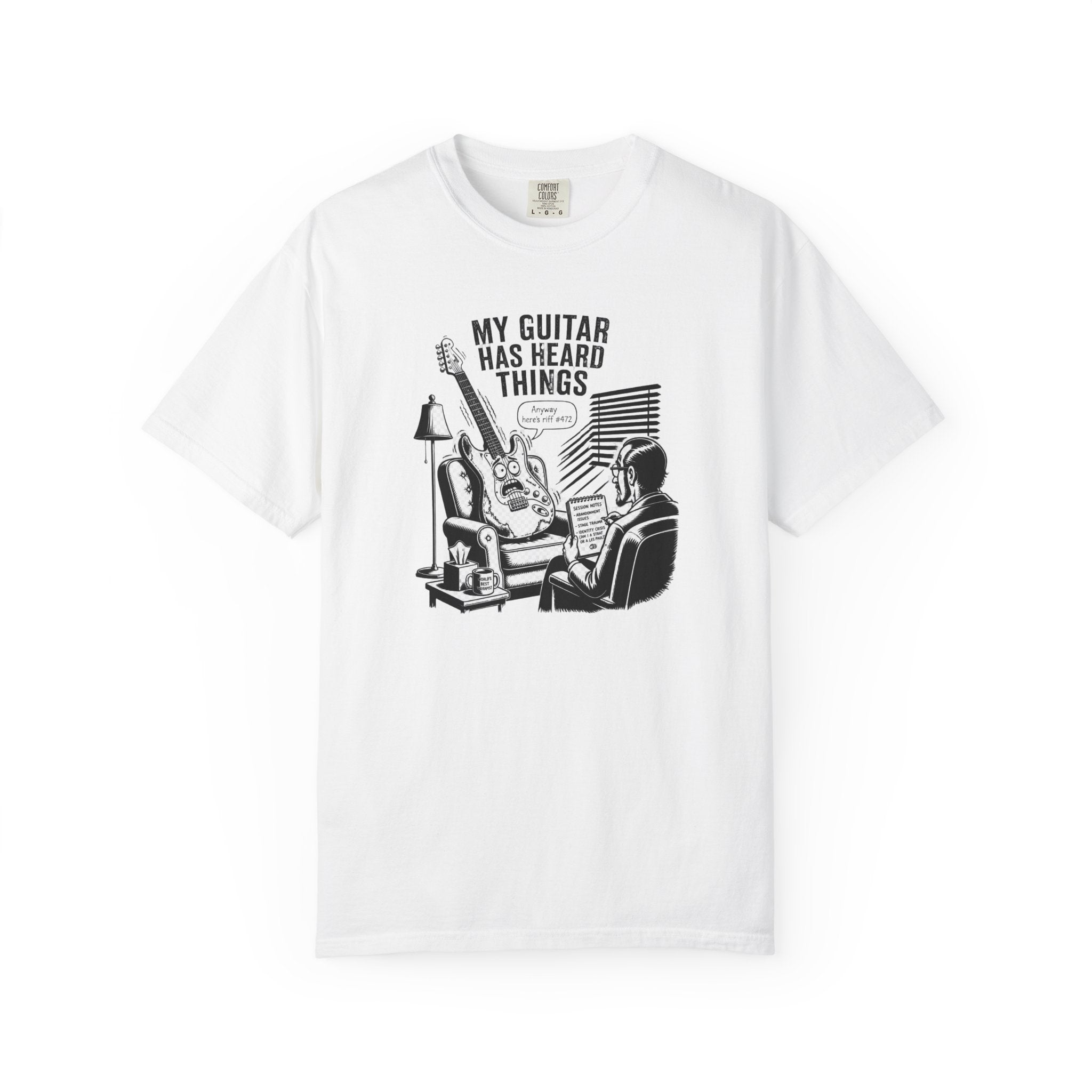 Guitar Lover T‑Shirt — "My Guitar Has Heard Things" Acoustic Music Tee