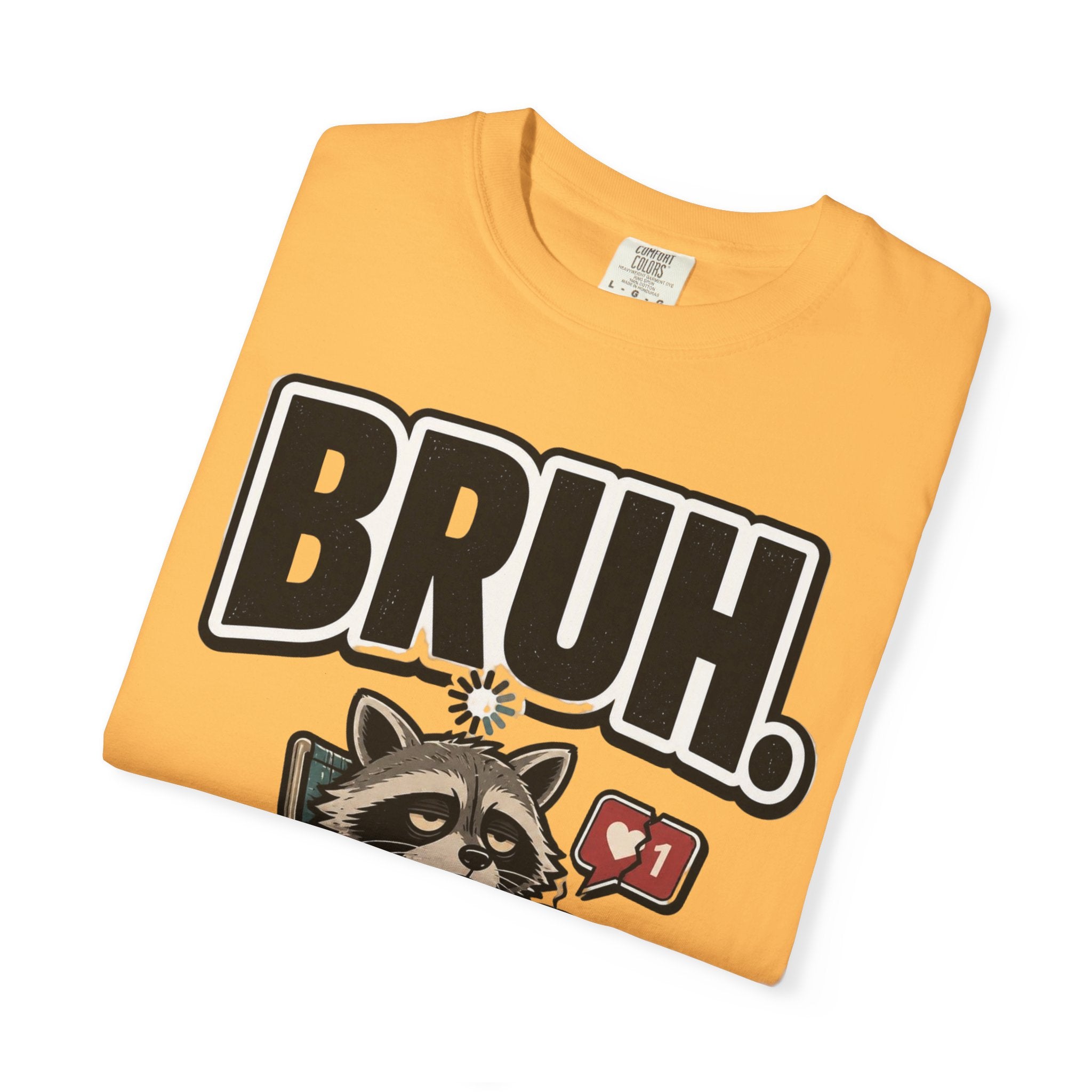 Bruh Raccoon Graphic T-Shirt — Lazy Chill Cartoon Tee