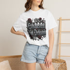 Exhausted Not Defeated T-Shirt — Gothic Rose Motivational Tee