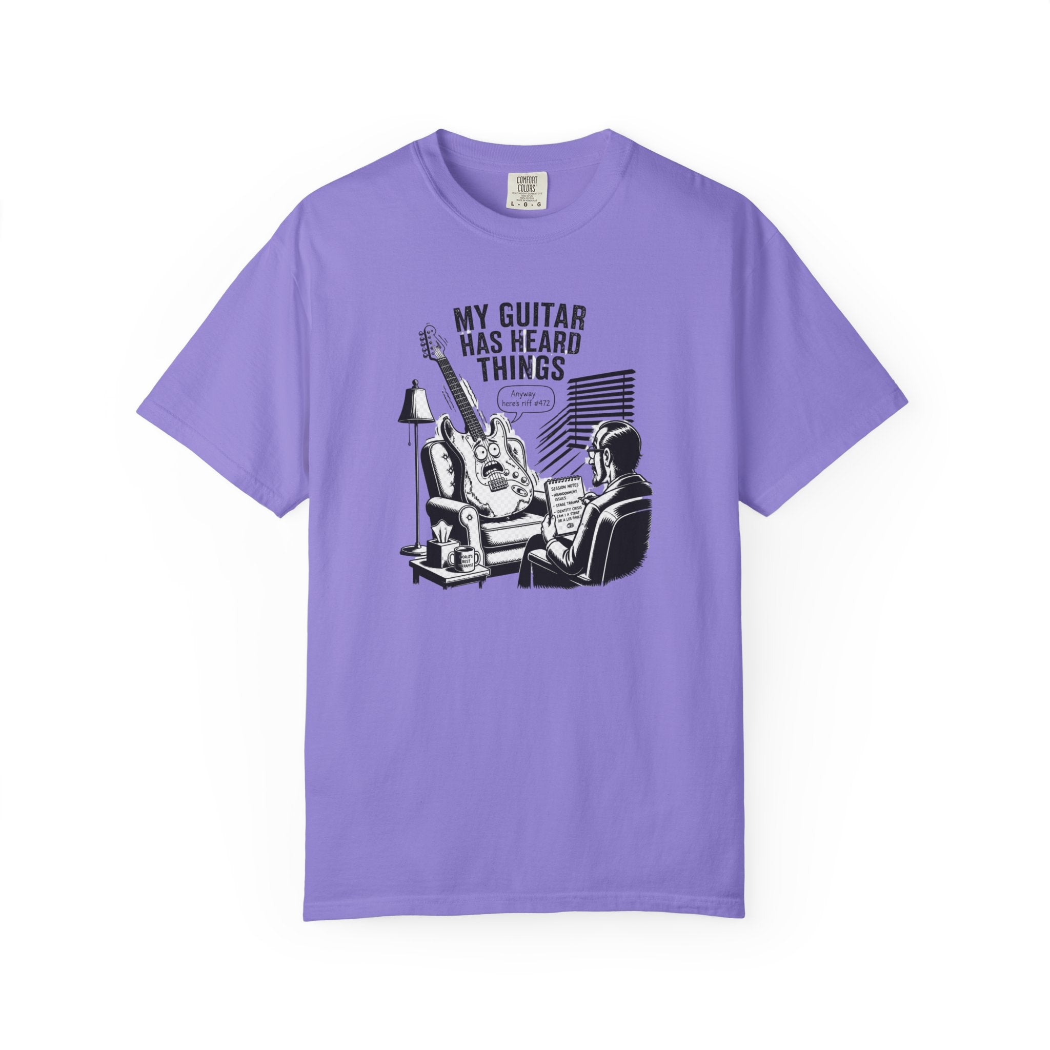 Guitar Lover T‑Shirt — "My Guitar Has Heard Things" Acoustic Music Tee