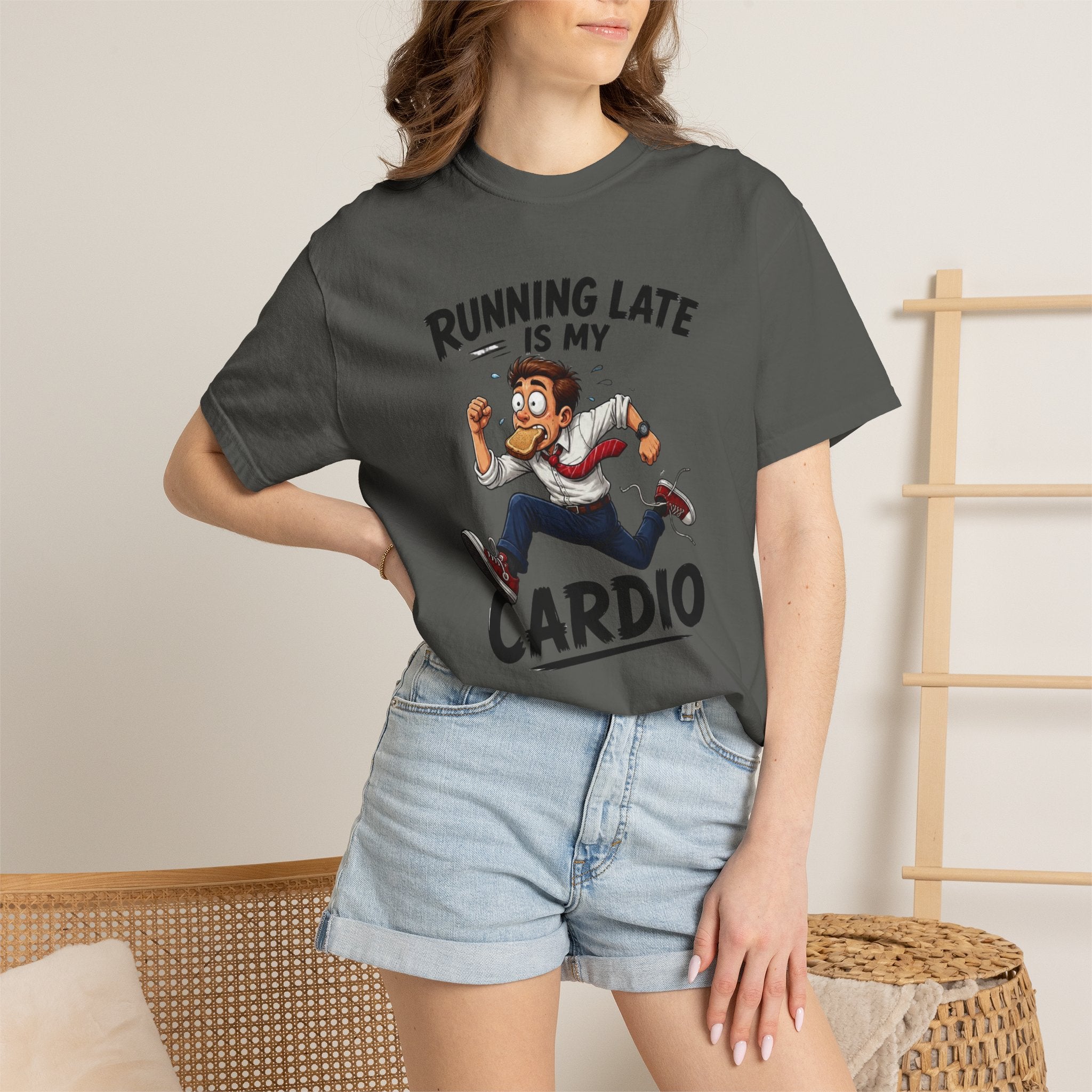 Running Late Is My Cardio T-Shirt — Funny Running Graphic Tee