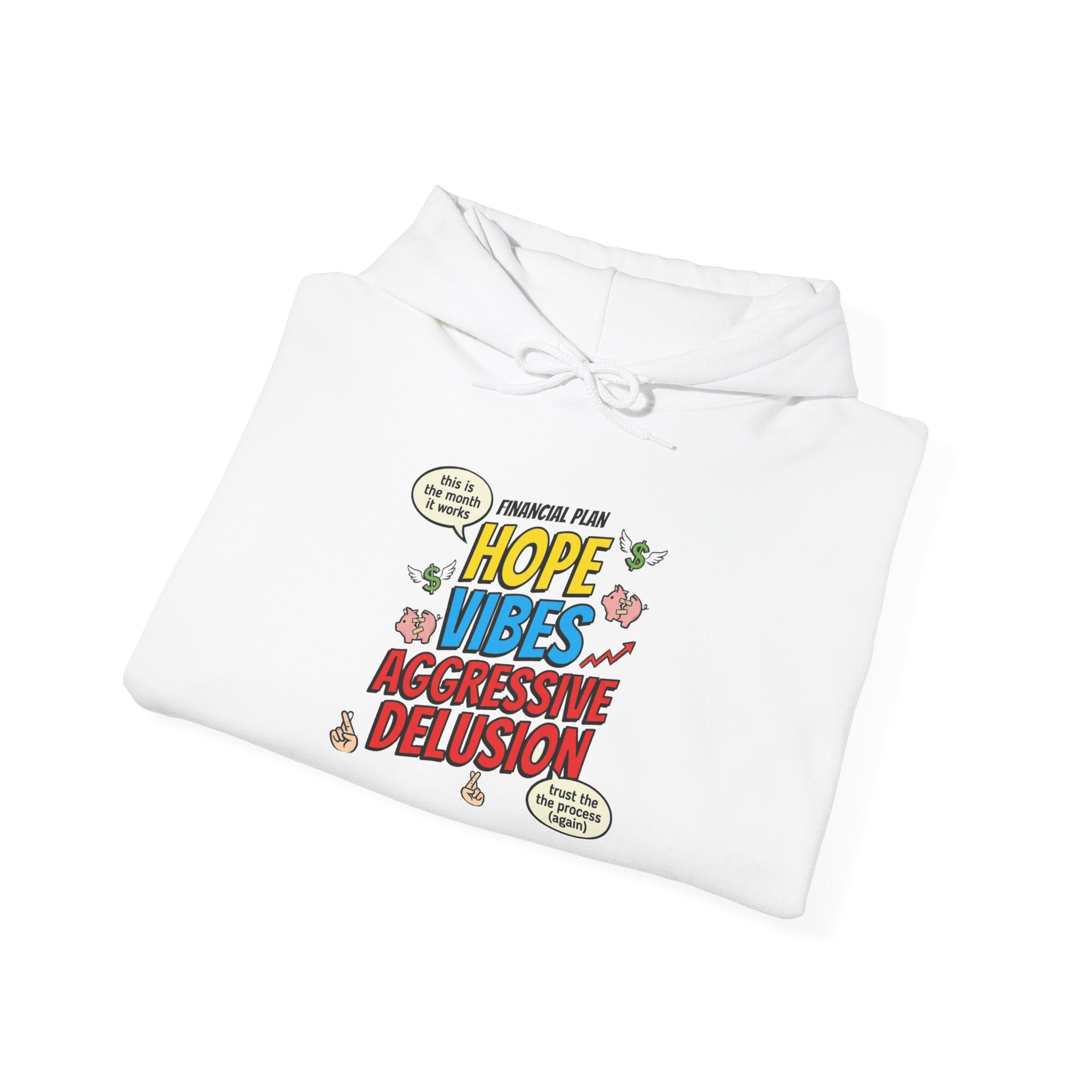 Hope Vibes Hoodie – 'Hope Vibes, Aggressive Delusion' Retro Graphic Sweatshirt