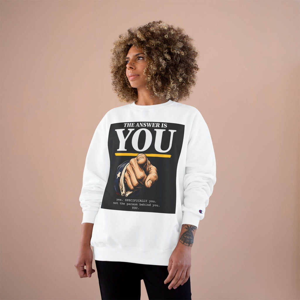Sweatshirt — "The Answer Is You" Motivational Vintage-Style Crewneck