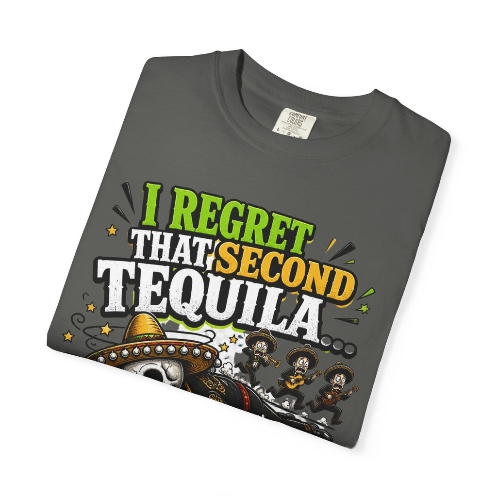 Tequila Skull T-Shirt – "I Regret That Second Tequila... And Also The First One" Funny Party Tee