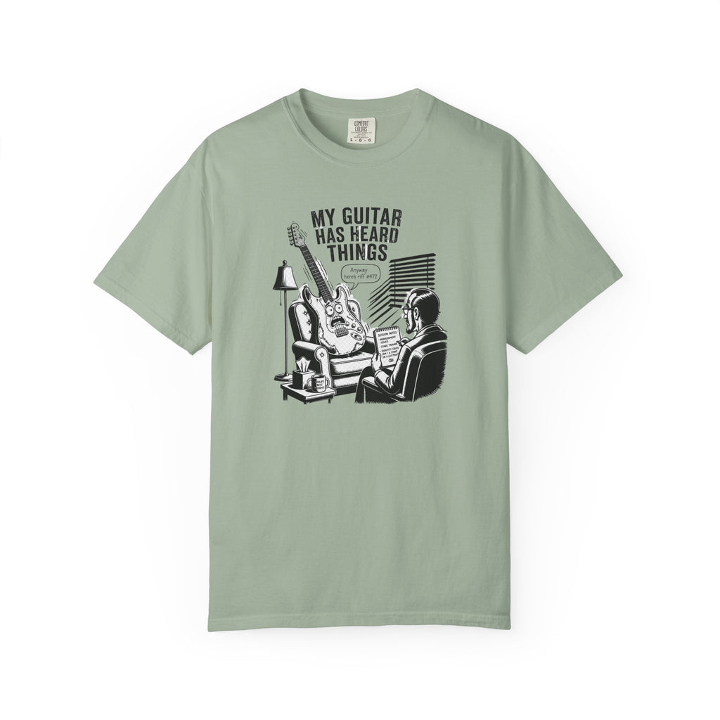 Guitar Lover T‑Shirt — "My Guitar Has Heard Things" Acoustic Music Tee