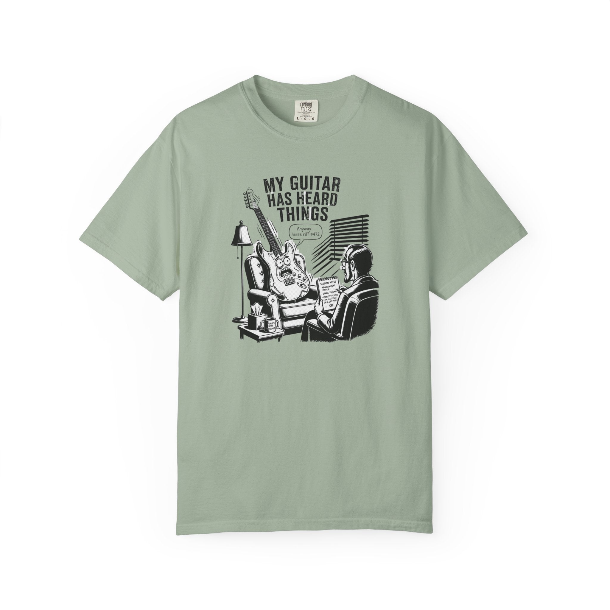 Guitar Lover T‑Shirt — "My Guitar Has Heard Things" Acoustic Music Tee
