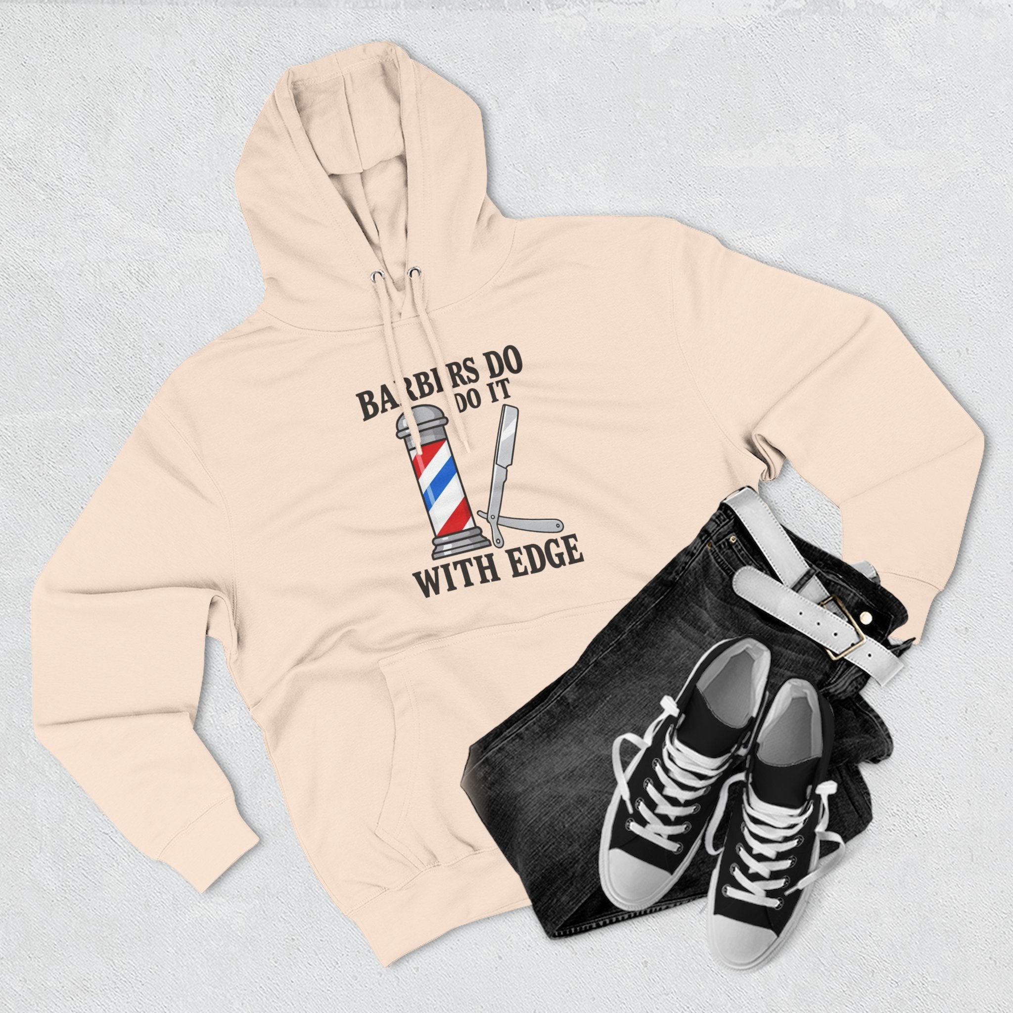 Barber Hoodie — "Barbers Do It With Edge" Hooded Sweatshirt