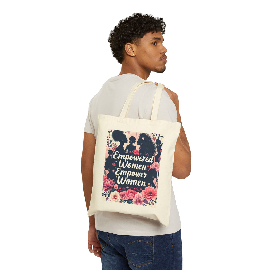 Empowered Women Empower Women Canvas Tote — Feminist Floral Reusable Bag