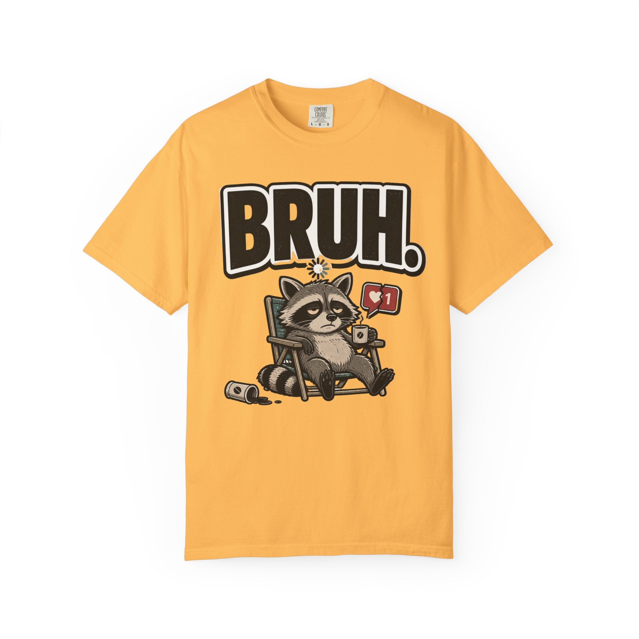 Bruh Raccoon Graphic T-Shirt — Lazy Chill Cartoon Tee