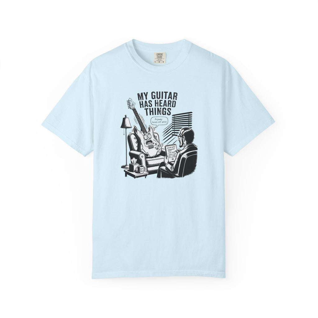 Guitar Lover T‑Shirt — "My Guitar Has Heard Things" Acoustic Music Tee